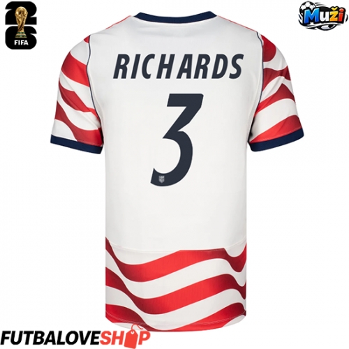 Dres Spojené štáty Chris Richards #3 Domáci MS 2026 Krátky Rukáv